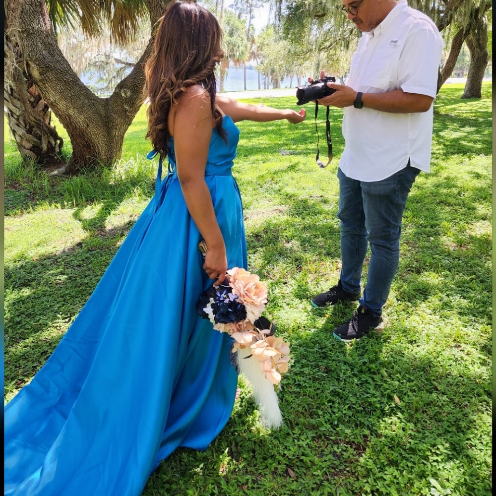 Blue long Dress